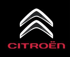 Citroën marque logo voiture symbole avec Nom conception français voiture vecteur illustration avec noir Contexte