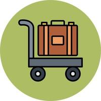 icône de vecteur de chariot à bagages