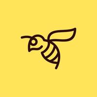 abeille animal en volant Facile ligne Créatif logo vecteur