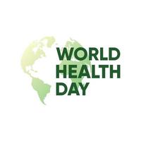 monde santé journée monde carte typographie logo modèle vecteur