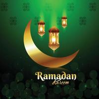 ramadan kareem fond islamique avec lanterne vecteur