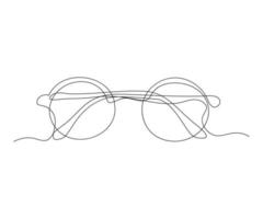 des lunettes pour vision, dessiné à la main, continu monoline, dessin dans un ligne vecteur