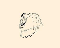 main tiré Lion rugir ligne icône vecteur illustration