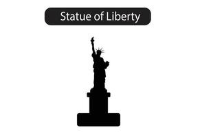 statue de liberté silhouette icône vecteur illustration