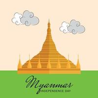 illustration vectorielle d'un fond pour joyeux jour de l'indépendance du Myanmar. vecteur