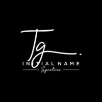 lettre tg signature logo template vecteur