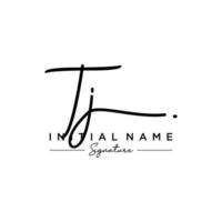lettre tj signature logo template vecteur