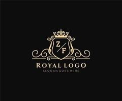 initiale zf lettre luxueux marque logo modèle, pour restaurant, royalties, boutique, café, hôtel, héraldique, bijoux, mode et autre vecteur illustration.