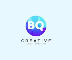 bq initiale logo avec coloré cercle modèle vecteur. vecteur