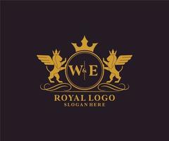 initiale nous lettre Lion Royal luxe héraldique, crête logo modèle dans vecteur art pour restaurant, royalties, boutique, café, hôtel, héraldique, bijoux, mode et autre vecteur illustration.