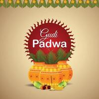 fond de célébration joyeux gudi padwa vecteur