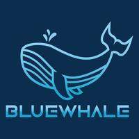 moderne Facile minimaliste baleine mascotte logo conception vecteur avec moderne illustration concept style pour badge, emblème et T-shirt impression. moderne contour baleine logo dessin animé illustration.