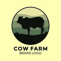 silhouette vecteur de vache bien pour ferme logo conception modèle