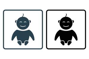 bébé icône illustration. icône en relation à bébé se soucier. solide icône style. Facile vecteur conception modifiable