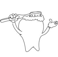 les dents nettoyage ligne art, dentaire contour dessin, dentiste main dessiné, dentifrice illustration, vecteur conception, brosse à dents