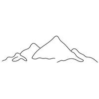 minimaliste Montagne ligne art, paysage contour dessin, sport illustration, vecteur conception, nature, pin arbre, les bois