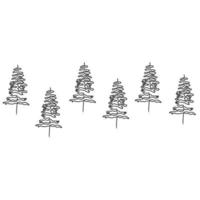 minimaliste forêt ligne art, paysage contour dessin, sport illustration, vecteur conception, nature, pin arbre, les bois