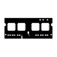 RAM Mémoire portable silhouette. noir et blanc icône conception élément sur isolé blanc Contexte vecteur