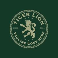 ancien rétro classique étiqueter, Royal exclusif logo avec lion. Lion emblème vecteur