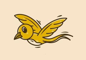 en volant oiseau dans Jaune Couleur illustration