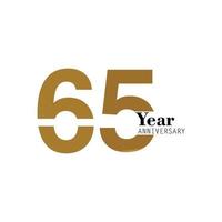 année anniversaire logo vector illustration de conception de modèle or et blanc