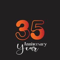 anniversaire logo vector illustration de conception de modèle orange et noir