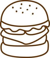 Hamburger ligne icône. vite aliments. linéaire contour symbole. vecteur