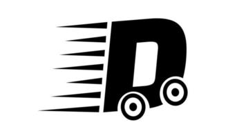 livraison logo signe symbole, lettre ré livraison voiture logo conception vecteur