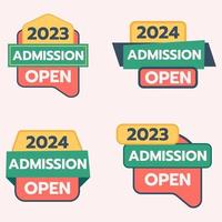 2024 admission ouvert bannière ensemble vecteur pour social médias Publier modèle