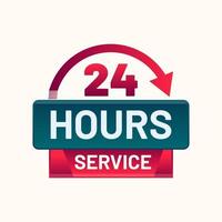 24 heures un service tous les jours vecteur