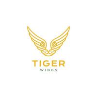 visage tigre avec ailes oiseau moderne lignes Facile logo conception icône vecteur illustration