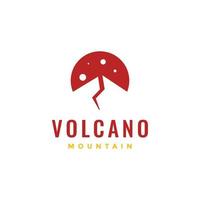 Montagne volcan éruption danger minimal logo conception vecteur icône illustration