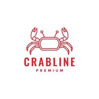 peu animal Fruit de mer Crabes ligne La technologie nourriture cuisine logo conception vecteur