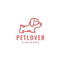 animal animaux domestiques chien chiot cihuahua mignonne ligne logo conception vecteur icône illustration