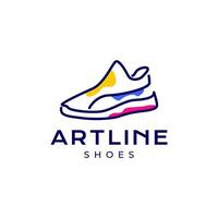 des chaussures baskets Jeune style moderne abstrait lignes art logo conception vecteur icône illustration