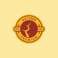 sec arbre l'automne saison feuilles déchue cercle badge logo conception vecteur icône illustration