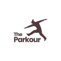 Jeune homme sport sauter Parkour isolé moderne logo conception vecteur icône illustration