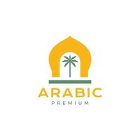 dôme arabe avec Date fruit moderne minimaliste logo conception icône vecteur illustration