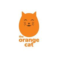 mascotte dessin animé mignonne graisse chat Orange sourire logo conception vecteur icône illustration