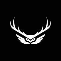 animal nocturne nuit chasse carnivore oiseau hibou cornu logo conception vecteur icône illustration