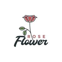 féminin plante fleurs rose minimaliste Facile rétro logo conception vecteur