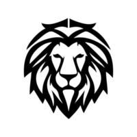 Lion tête visage logo silhouette noir icône tatouage mascotte main tiré Lion Roi silhouette animal vecteur illustration