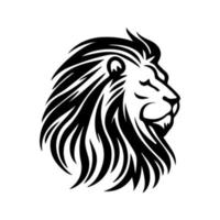 Lion tête visage logo silhouette noir icône tatouage mascotte main tiré Lion Roi silhouette animal vecteur illustration