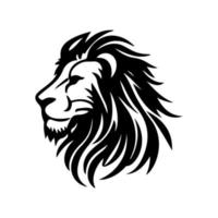 Lion tête visage logo silhouette noir icône tatouage mascotte main tiré Lion Roi silhouette animal vecteur illustration