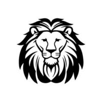 Lion tête visage logo silhouette noir icône tatouage mascotte main tiré Lion Roi silhouette animal vecteur illustration