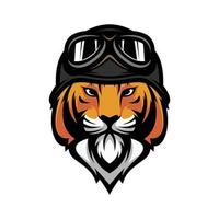 tigre casque mascotte logo conception vecteur