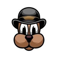 chien casquette mascotte logo conception vecteur