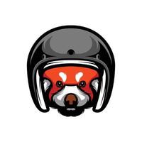 rouge Panda balade mascotte logo conception vecteur