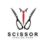 création de logo de ciseaux, vecteur de rasoir de salon de coiffure, illustration de marque de ciseaux de babershop