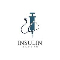 insuline injection icône illustration Facile conception élément vecteur logo modèle